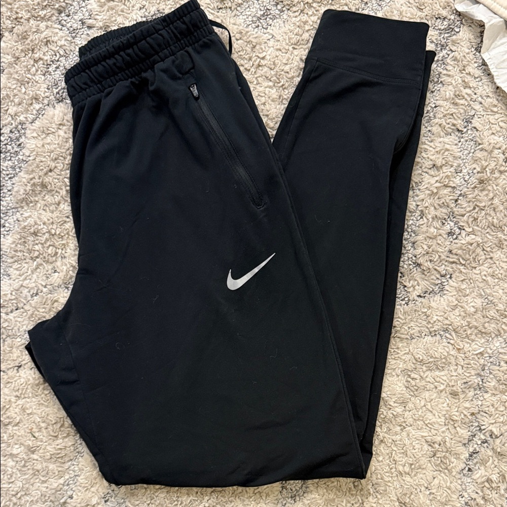 Nike Kids Black Sweatpants with White Logo